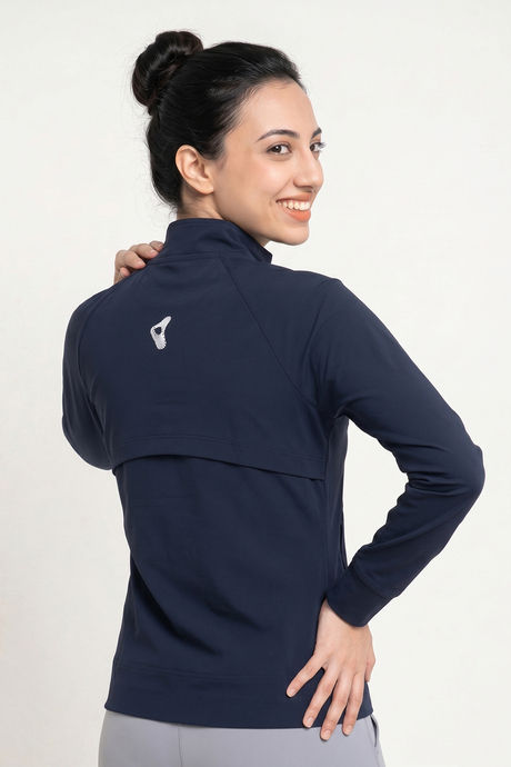 Zelocity Quick Dry Relaxed Fit Gym & Training Jacket - Dark Navy — image 3